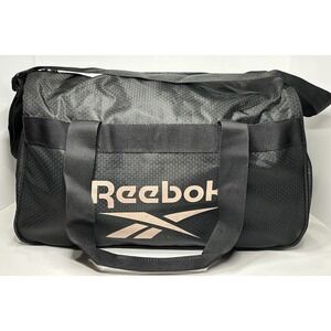 Reebok‎ Duffel Bag Sports Gym Lightweight Black With Rose Gold Logo